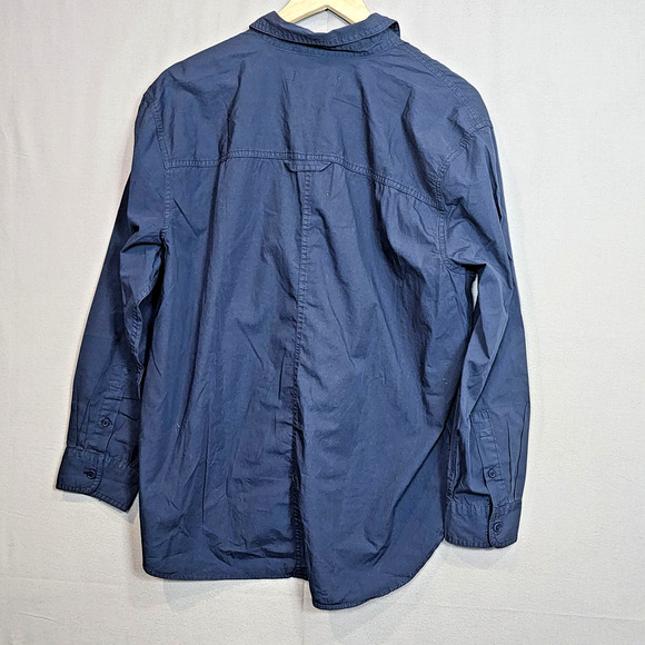 Outerknown Mens Large Button Down Shirt Navy Blue Style 2320093 NWT - Picture 3 of 7